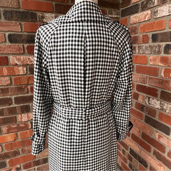 MISS SELFRIDGE BLACK WHITE HOUNSTOOTH TRENCH COAT SIZE 6 NEW - Picture 6 of 13